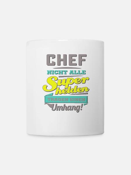 NEON Design für Superhelden - Chef - Geschenk - Tasse - Weiß
