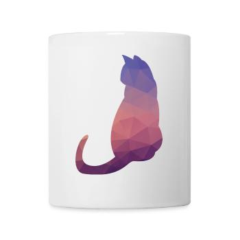 Silhouette abstraite pourpre de mosaïque de chat - Mug blanc - blanc - Devant