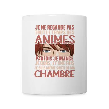 Je Ne Regarde Pas Tout Le Temps Des Animes - Mug blanc - blanc - Devant