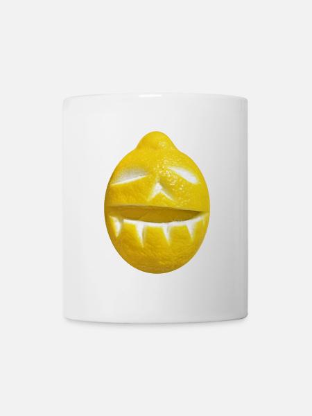 Zitrone lustig Sommer Limonade Tiki Gesicht frech - Tasse - Weiß