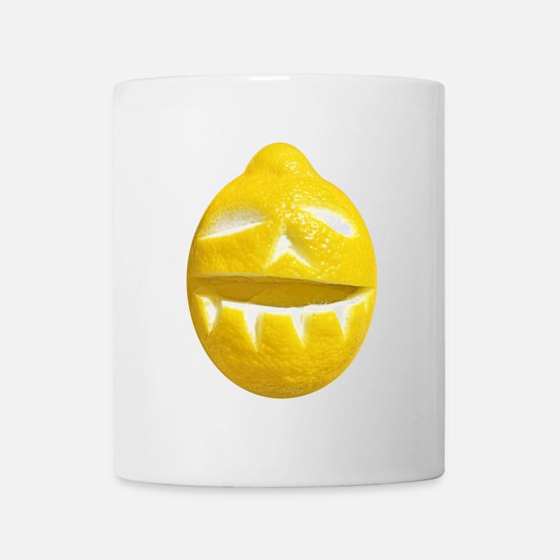 Zitrone lustig Sommer Limonade Tiki Gesicht frech - Tasse - Weiß