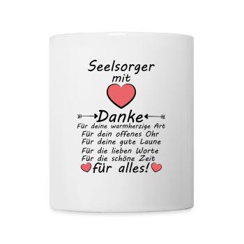 Seelsorger Telefon Seelsorge Danke Dankeschön - Tasse - Weiß - Vorne
