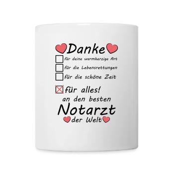 Bester Notarzt Danke sagen zum Abschied - Tasse - Weiß - Vorne
