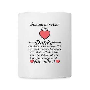 Danke sagen Dankeschön an besten Steuerberater - Tasse - Weiß - Vorne