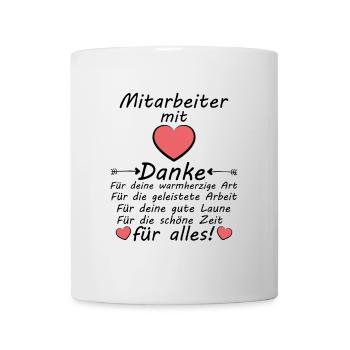 Danke Sagen an Mitarbeiter zum Abschied Rente - Tasse - Weiß - Vorne