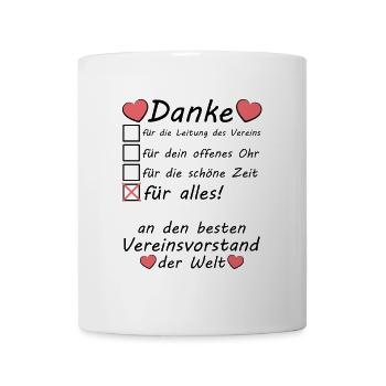 Danke sagen an Vereinsvorstand zum Abschied - Tasse - Weiß - Vorne