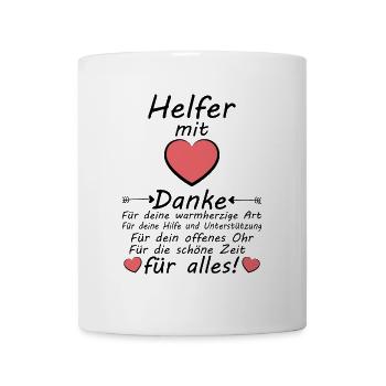 Danke für deine helfende Hand für Helfer mit Herz - Tasse - Weiß - Vorne