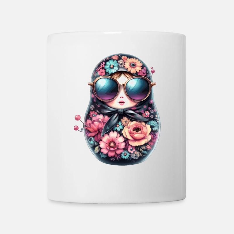 Matrjoschka Sonnenbrille Geschenk - Tasse - Weiß