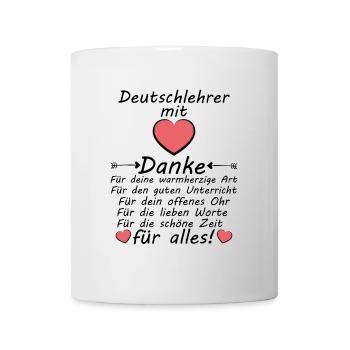 Danke sagen an Deutschlehrer Abschiedsgeschenk - Tasse - Weiß - Vorne