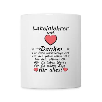 Lateinlehrer Latein Lehrer Danke zum Abschied - Tasse - Weiß - Vorne