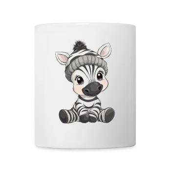 Zebra Süß Niedlich Baby Kinder Tier Cartoon - Tasse - Weiß - Vorne