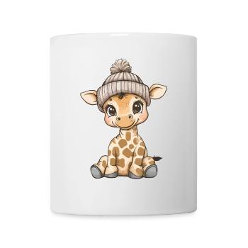 Girafe mignon mignon bébé enfants animal dessin animé - Mug blanc - blanc - Devant