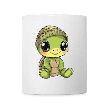 tortue mignon mignon bébé enfants animal dessin animé - Mug blanc - blanc - Devant