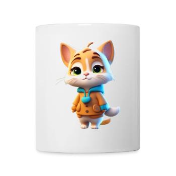 chat mignon d'automne - Mug blanc - blanc - Devant