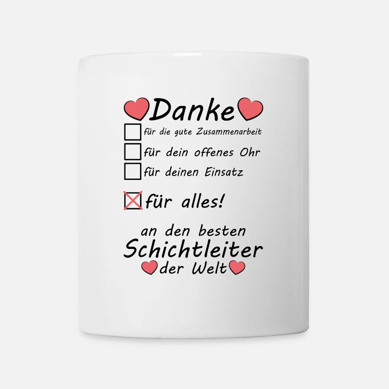 Beste Schichtleiter Danke sagen zum Abschied - Tasse - Weiß