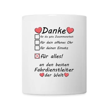Beste Fahrdienstleiter Danke sagen zum Abschied - Tasse - Weiß - Vorne