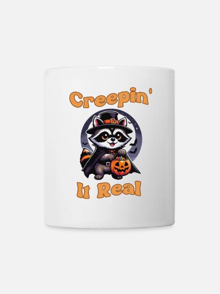 Halloween 2024 süßer Waschbär Kürbis cute lustig - Tasse - Weiß
