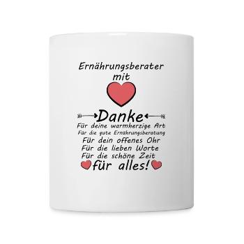 Ernährungsberater Danke sagen zum Abschied - Tasse - Weiß - Vorne
