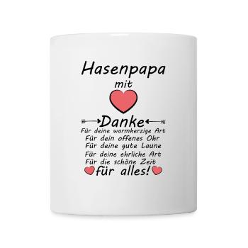 Beste Hasenpapa Danke sagen Vatertag - Tasse - Weiß - Vorne