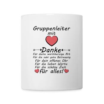Gruppenleiter Danke Dankeschön zum Abschied - Tasse - Weiß - Vorne