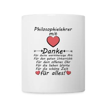 Philosophie Lehrer Danke sagen zum Abschied - Tasse - Weiß - Vorne
