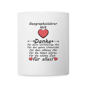 Geographie Lehrer Danke sagen zum Abschied Rente - Tasse - Weiß - Vorne