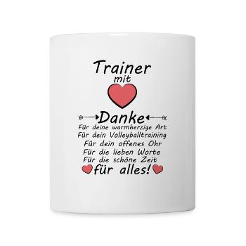 Volleyball Trainer Danke sagen zum Abschied - Tasse - Weiß - Vorne