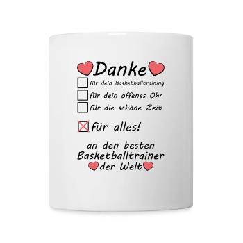 Beste Basketballtrainer Danke sagen Dankeschön - Tasse - Weiß - Vorne