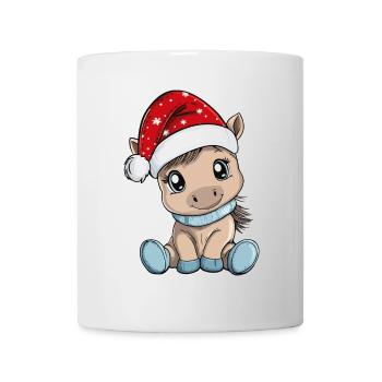 Pferd Weihnachten Süß Niedlich Xmas Weihnachtlich - Tasse - Weiß - Vorne