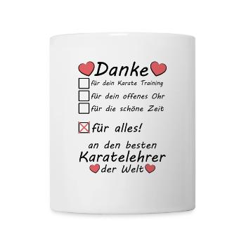 Beste Karatelehrer Karate Lehrer Danke Abschied - Tasse - Weiß - Vorne