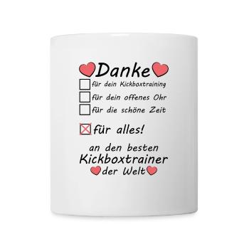 Kickboxtrainer Kickbox Trainer Danke zum Abschied - Tasse - Weiß - Vorne