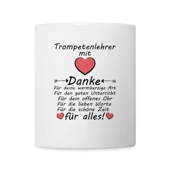 Trompetenlehrer Danke sagen zum Abschied - Tasse - Weiß - Vorne