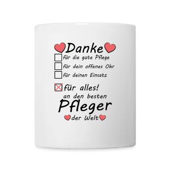 Danke sagen an bester Pfleger Abschiedsgeschenk - Tasse - Weiß - Vorne