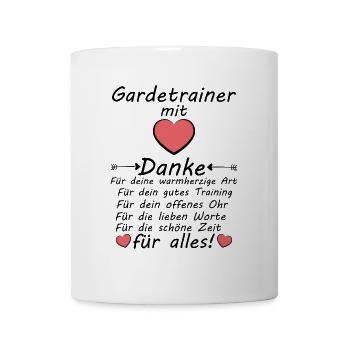 Danke an Gardetrainer Garde Trainer zum Abschied - Tasse - Weiß - Vorne