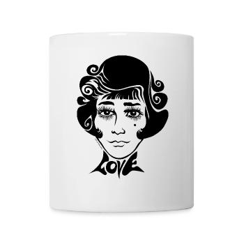 60s Love Sixties Frauengesicht Frau Gesicht female - Tasse - Weiß - Vorne