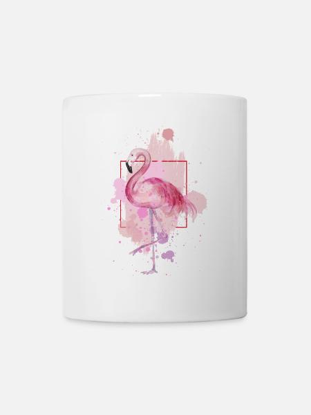 Flamingo Vogel Exotisch Sommer Splash Rosa Pink - Tasse - Weiß