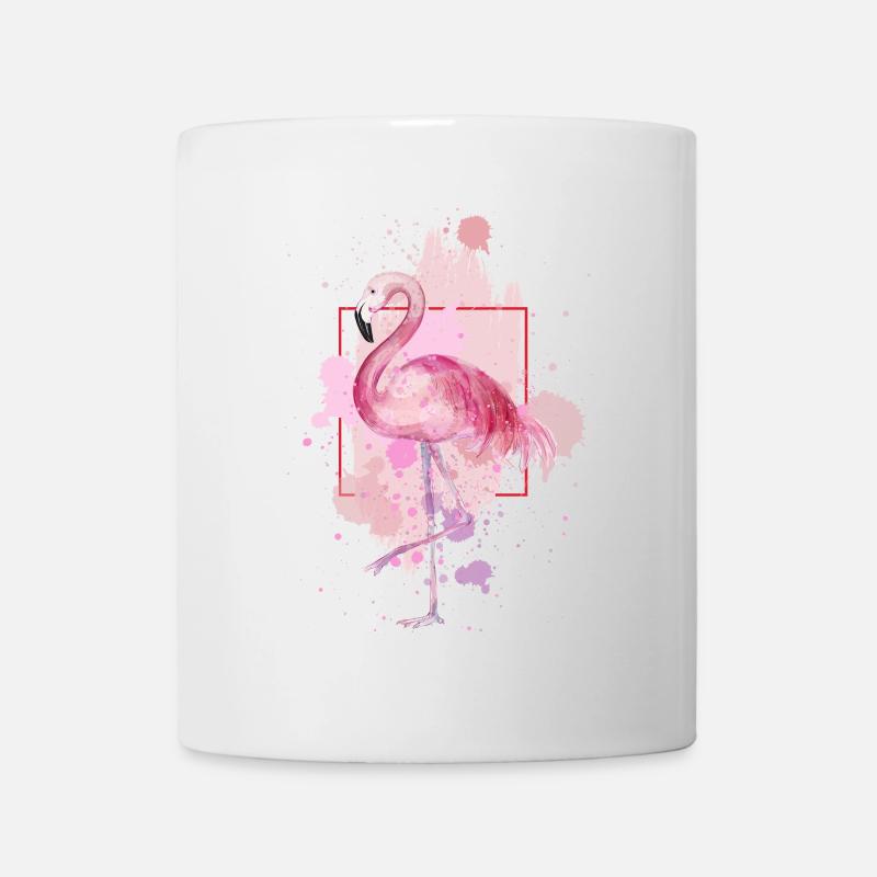 Flamingo Vogel Exotisch Sommer Splash Rosa Pink - Tasse - Weiß