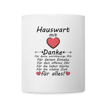 Danke an Hauswart Abschiedsgeschenk Abschied Rente - Tasse - Weiß - Vorne