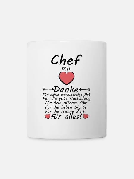 Danke an Chef zum Ende der Ausbildung Dankeschön - Tasse - Weiß