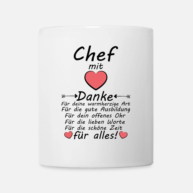 Danke an Chef zum Ende der Ausbildung Dankeschön - Tasse - Weiß