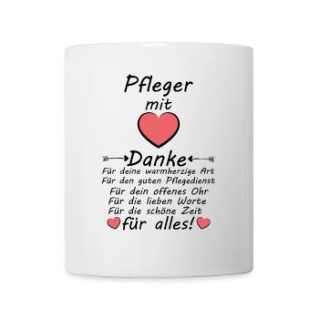 Danke sagen Dankeschön an Pflegedienst Pfleger - Tasse - Weiß - Vorne