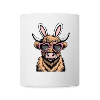 Vache lapin de Pâques Bovins écossais des Highlands - Mug blanc - blanc - Devant