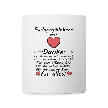 Pädagogiklehrer Danke sagen zum Abschied - Tasse - Weiß - Vorne