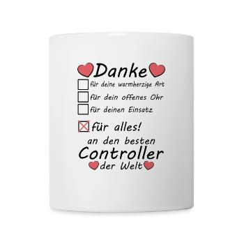 Controller Beruf Abschiedsgeschenk Danke sagen - Tasse - Weiß - Vorne