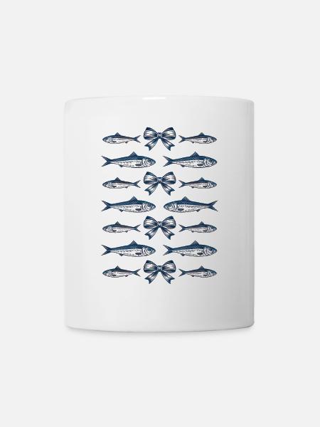 Noeud Sardines Plage Femme - Mug blanc - blanc