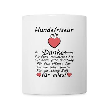 Hundefriseur Danke Sagen an Hundesalon Kollege - Tasse - Weiß - Vorne