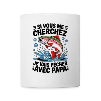 Je vais à la pêche avec papa - truite sautante - Mug blanc - blanc - Devant