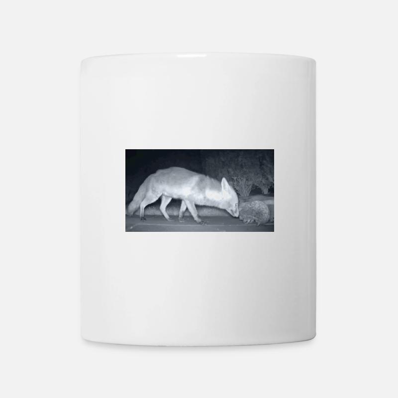 Renard nocturne Rencontre avec le hérisson - Mug blanc - blanc