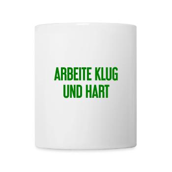 Travailler intelligemment et dur - La devise du succès pour les acteurs - Mug blanc - blanc - Devant