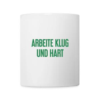 Travailler intelligemment et dur - La devise du succès pour les acteurs - Mug blanc - blanc - Devant